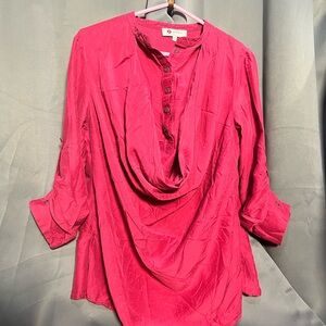 Fuchsia Draped Breastfeeding Blouse